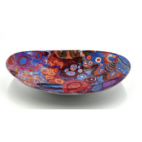 Better World Aboriginal Art - Stainless Steel Boat Bowl - Seven Sisters
