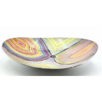 Better World Aboriginal Art - Stainless Steel Boat Bowl - Dogwood Tree Dreaming