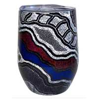 Utopia Aboriginal Art Stainless Steel Wine Tumbler (350ml) - My Country