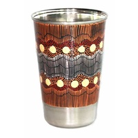 Better World Aboriginal Art Stainless Steel Tumbler - Sandhills