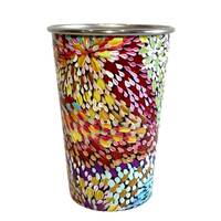 Utopia Aboriginal Art Stainless Steel (455ml) Tumbler - Firesparks