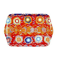 Jijaka Aboriginal Art Melamine Small Tray - Desert Sun