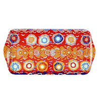 Jijaka Aboriginal Art Long Melamine Scatter Tray - Desert Sun