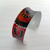 Allegria Handmade Aboriginal Art Bangle - Gathering Bushfood