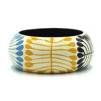 Better World Aboriginal Art Lacquered Bangle (4cm wide) - Watyia Tjuta Tree