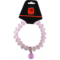 Jijaka Aboriginal design Crystal Beaded Bracelet with Charm - Pink