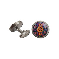 Allegria Stainless Steel Giftboxed Cufflinks - Sisters Picking Wildflowers