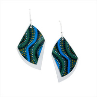 Handmade 2pce Aluminium Aboriginal Art Earrings - Desert Winds
