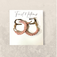 First Nations Fashionista - Handmade Small 2cm Woven Hoop Earrings (Apricot)