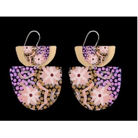 Moe Moe Design Silver Alloy Layered Double Bell Drop Earrings - Ceremony