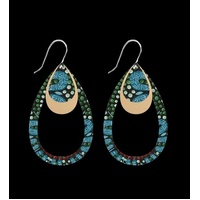 Moe Moe Design Silver Alloy Layered Outline Teardrop Earrings - Jellurgal Songlines