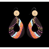 Moe Moe Design Silver Alloy Avo Circle Drop Earrings - Two Dogs Dreaming