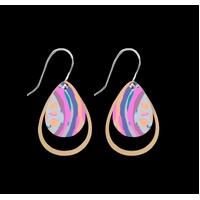 Moe Moe Design Silver Alloy Layered Outline Drop Earrings - Storytelling