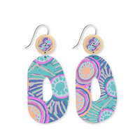 Moe Moe Design Silver Alloy Oval Drop Earrings - Storytelling