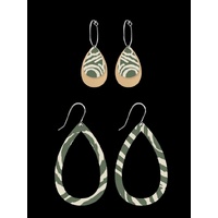 Moe Moe Design Silver Alloy Trinity Tear MOSS Earrings - Two Dogs Dreaming