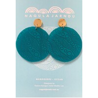 Nagula Jarndu Acrylic Earrings - Wanggurru (Ocean)