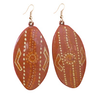 Tobwabba Aboriginal Arts Lacquered Earrings - Campsites
