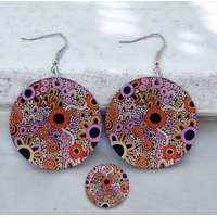 Windyigarn Aboriginal Arts Handmade Acrylic Earrings - Boandik (4.5cms)