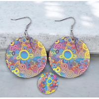 Windyigarn Aboriginal Arts Handmade Acrylic Earrings - Elders (2cms)