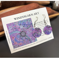 Windyigarn Aboriginal Arts Handmade Acrylic Earrings - Family Meeting (2cms)
