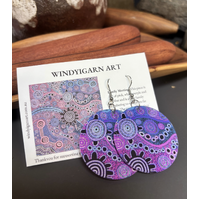 Windyigarn Aboriginal Arts Handmade Acrylic Earrings - Family Meeting (4.5cms)