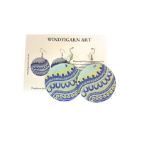 Windyigarn Aboriginal Arts Handmade Acrylic Earrings - Waterways (4.5cms)