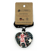 Better World Aboriginal Art Lacquered Heart Pendant - Milky Way Dreaming