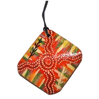 Iwantja Aboriginal Art Lacquered Wooden Pendant - Country