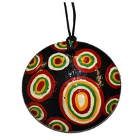 Iwantja Aboriginal Art Lacquered Wooden Pendant - Iwantja 02