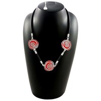 Jijaka Aboriginal Art Pendant - 3 Red Firestone