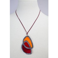Sabelle Pendant - Riverstones Red/Orange