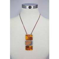 Sabelle Pendant - Riverstone 3 Tier Orange/Brown