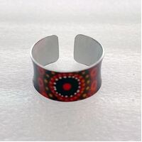 Allegria Handmade Aboriginal Art Ring - Gathering Bushfood