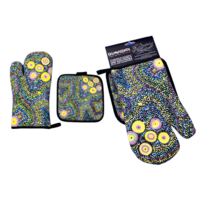 Bunabiri Dreaming Collection Mit/Pot Holder Set - Seven Sisters Dreaming