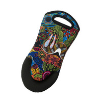 Justin Butler Aboriginal Art Neoprene Oven Mitt - Dingo &amp; Kangaroo Storyline