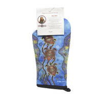 Muralappi Journey Aboriginal Art Oven Mitt - Path of the Sea Turtles