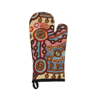 Patricia Fatt Aboriginal Art Oven Mitt - Rocks and Waterholes