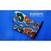 Bunabiri Aboriginal Art Oven Glove - Riverside Dreaming