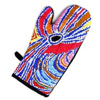 Better World Aboriginal Art Cotton Oven Mit - Dogwood Tree Dreaming
