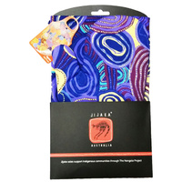 Jijaka Aboriginal Art Apron and Oven Mit Set - Firestones Purple
