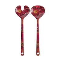 Warlukurlangu Aboriginal Art Melamine Salad Servers - Emu Dreaming