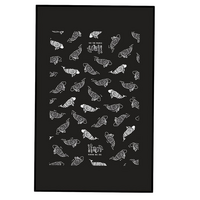 Ilan Style Dugong Dance  Cotton Teatowel (Black)