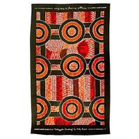 Kamilaroi Rarities Aboriginal Art design Teatowel - Galinggalin Dreaming (Orange)