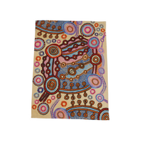 Patricia Fatt Aboriginal Art Cotton Teatowel - Rocks and Waterholes