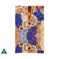 Papulankutja Aboriginal Art Australia Made Cotton Teatowel - Multju (Mulga Country)