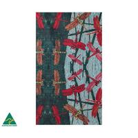 Sheryl J Burchill Aboriginal Art Australia Made Teatowel - Dragon Fly (Rainforest)