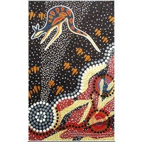 Tobwabba Aboriginal Art Cotton Teatowel - Journey of the Coastal Kooris