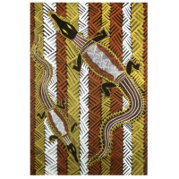 Better World Aboriginal Art Digital Print Cotton Teatowel - Yirrikipayi (Salt Water Crocodile)