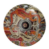 Tobwabba Aboriginal Art Porcelain Collector&#39;s Plate (15cm) - Female &amp; Male Goannas