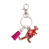 KOH Living Metal Kangaroo Keyring /Purple Tassel - Our Country